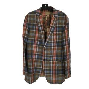 Etro Italy Men's Multi Plaid Linen Blend Blazer Size UNKNOWN